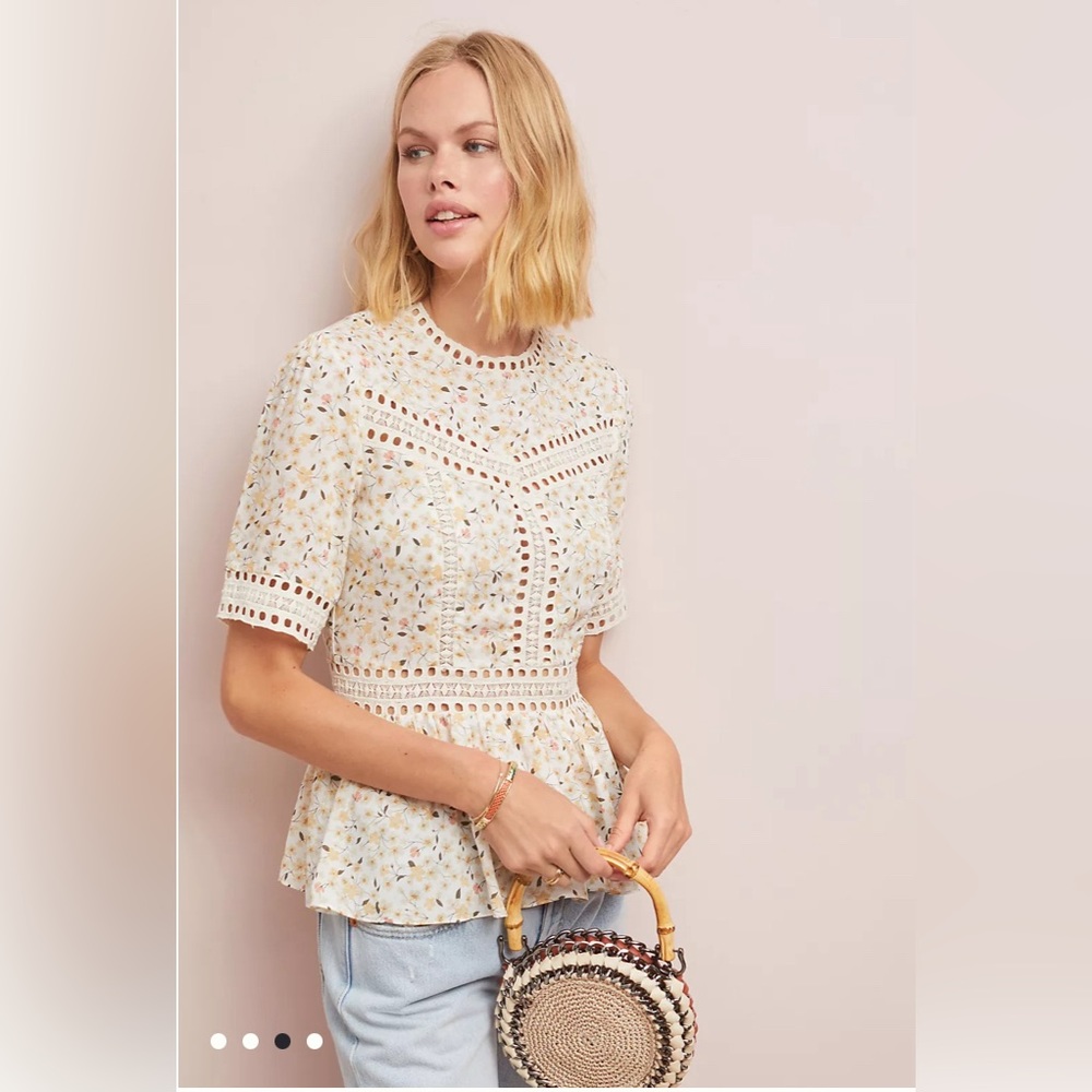 Ranna Gill Anthropologie Floral Blouse